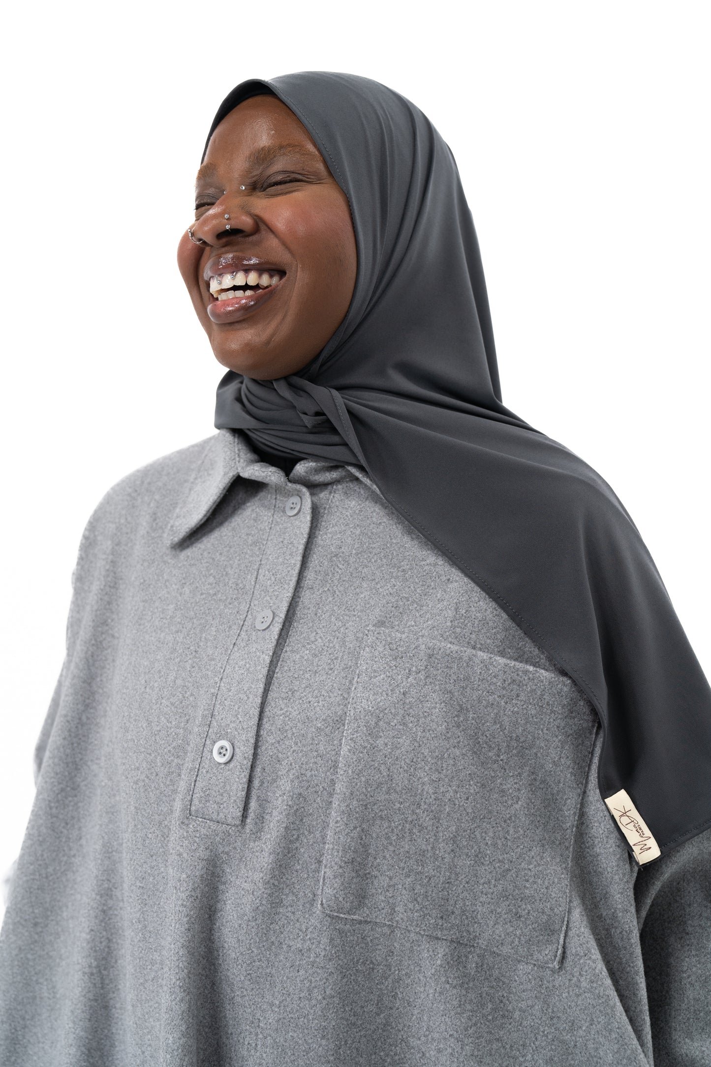 ROBE CHEMISE CACHEMIRE GRIS