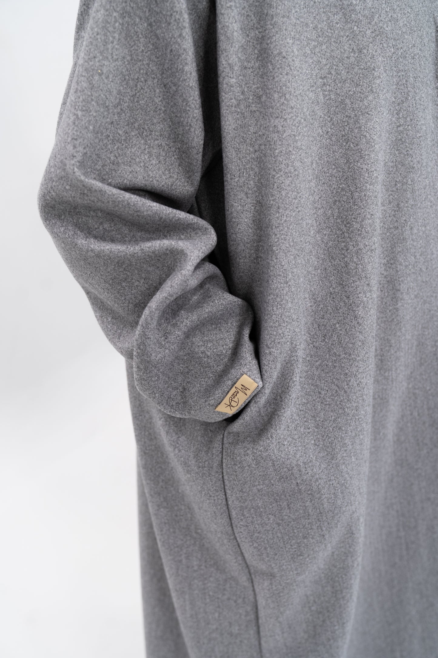 ROBE CHEMISE CACHEMIRE GRIS